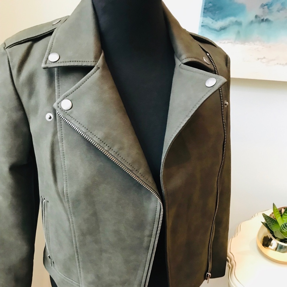 NWT Green Moss BB Dakota Motorcycle Style Jacket